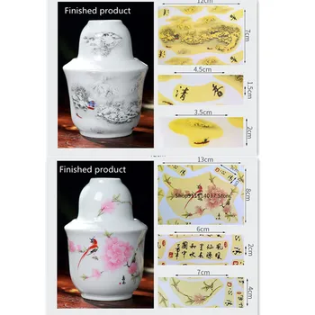 2PCS/Set Cerâmica Underglaze de Flores Coloridas de Papel de JingDeZhen de Cerâmica, Papel de Transferência Temperatura Média de DIY Ferramentas de Cerâmica Pintada
