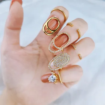 Criativo Dedos Bowknot Brilhante de Cristal Borboleta Oco Prego anel de Cobertura para as Mulheres de Noiva Jóias de Moda Bague