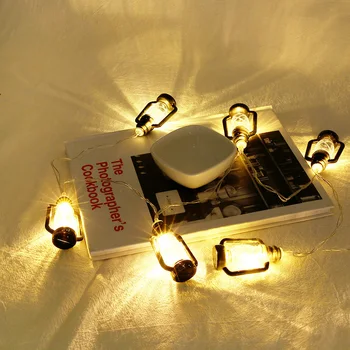 1.6 m LED Lanterna de Querosene de Seqüência de caracteres de Luz Pilhas ao ar livre Guirlanda de Fadas luz para Casamento de Natal Casa Decoração Interior