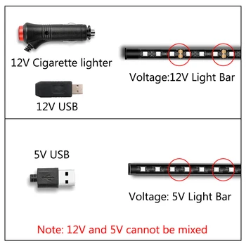 LED Carro Pé de Luz Ambiente Lâmpada Com USB Remoto sem Fio Controle de Música de Vários Modos de Carro do DIODO emissor de luz RGB Atmosfera Interior Tira Ligh