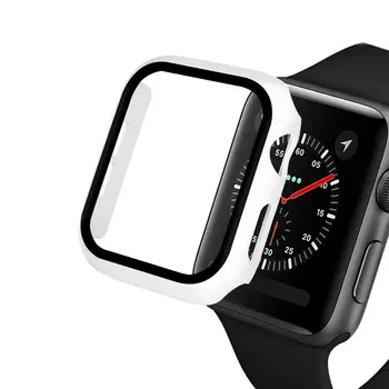 Vidro+case Para Apple Assistir a serie 6 5 4 3 SE 44mm 40mm iWatch Caso de 42mm de 38mm bumper Protetor de Tela+capa apple relógio Accessorie