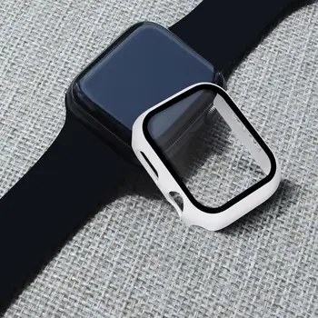 Vidro+case Para Apple Assistir a serie 6 5 4 3 SE 44mm 40mm iWatch Caso de 42mm de 38mm bumper Protetor de Tela+capa apple relógio Accessorie