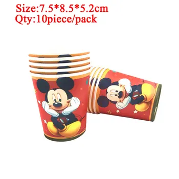 Bebê De Mickey Mouse Fornecimentos De Terceiros Placa Copa Sacos De Presente De Banner Bandeiras Vermelhas Mickey Decoração De Festa De Aniversário, Convites Máscara De Balões