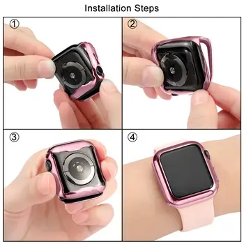 Capa+Correia Para a Apple faixa de Relógio de 44 mm 40 mm 38 mm 42 mm 44 mm de Silicone smartwatch pulseira correa pulseira iWatch 3 4 5 6 se a banda