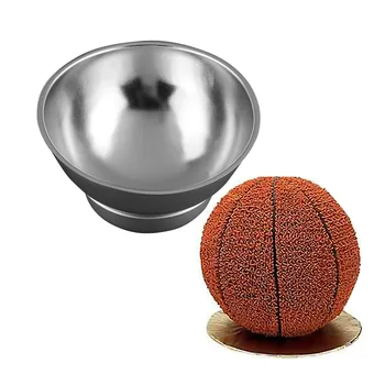 Esportes 3D Bola de Bolo Pan Conjunto Futebol, Ténis, Basquete de Golfe Meia Bola Esfera Redonda em Forma de Bola de Alumínio bandeja de Bolo de Decoração