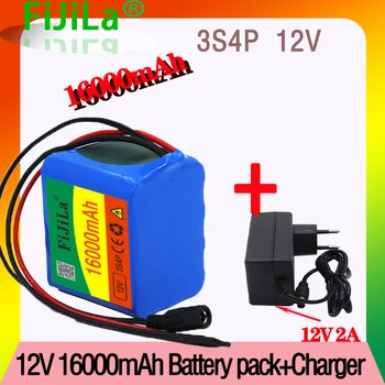 Bateria de 12V 3S4P 11.1 V/12,6 V 16Ah 18650 Bateria de Iões de Lítio Pack com 25A Equilibrada BMS para o DIODO emissor de Luz da Lâmpada de Alimentação de Backup