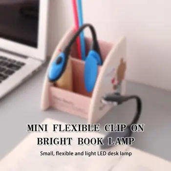 Mini Flexível de LED Recarregável USB Livro de Leitura Leve, Leves e Flexíveis Livro Lâmpada Dimmer Clipe Tabela Lâmpada de Mesa Portátil Clipe de Luz