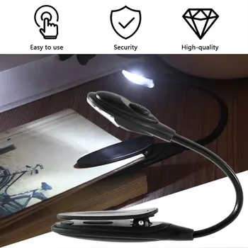 Mini Flexível de LED Recarregável USB Livro de Leitura Leve, Leves e Flexíveis Livro Lâmpada Dimmer Clipe Tabela Lâmpada de Mesa Portátil Clipe de Luz