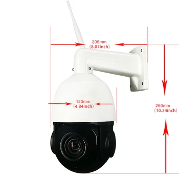 H. 265 Starlight 5MP controle Humano wi-Fi Speed Dome de Rede PTZ IP POE de Vídeo da Câmera de Segurança do Sistema, Onvif de Áudio e SLot para Cartão TF