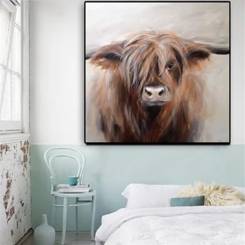 Arte de parede Pinturas em Tela, de Scottish Highland Catt Vaca Yak Animal Cartazes e Estampas para a Sala de Casa Decorativa Unframed