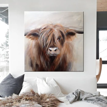 Arte de parede Pinturas em Tela, de Scottish Highland Catt Vaca Yak Animal Cartazes e Estampas para a Sala de Casa Decorativa Unframed