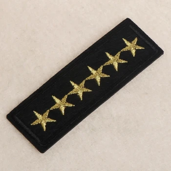 Estrela Rank Militar Patch Bordado para a Roupa Ferro no Vestuário de DIY Acessório L5YE