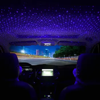 Do Carro do USB LED Interior Atmosfera de Luz da Estrela da Lâmpada Ambiente Lâmpada de Estrelas, Noite de Luz do Projetor Estilo Decalques Decorativos Iights