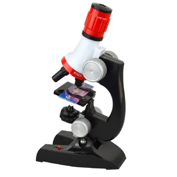Design de alta qualidade Microscópio 100X 400X 1200X Iluminado Monocular Microscópio Biológico Para a Educação infantil Brinquedo Ferramenta