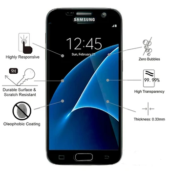 9H 0,3 mm Preto Completo de Vidro Temperado Para Samsung Galaxy S7 A3 A5 A7 2016 2017 Total Protetor de Tela do Filme no Samsung J3 J5 J7 Caso