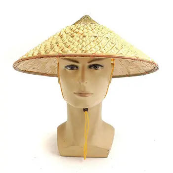 Vietnã, Japão Coolie De Palha De Bambu Cone Feito A Mão Chapéu De Sol Viseira Jardim Agricultor Pesca