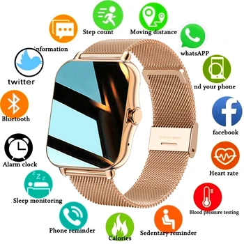 LIGE 2021 Nova Cor da Tela do Smart watch Senhoras, homens Cheios de toque de fitness tracker pressão Arterial inteligente senhoras relógio smart watch+Caixa