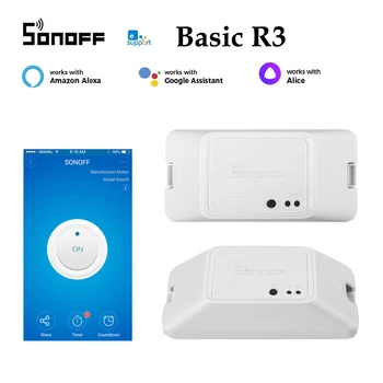 SONOFF Básica R3 smart switch DIY wi-fi sem fio Interruptor de Controlo de Temporizador do Módulo de Automatização Compatível Com EWelink Alexa Google Alice