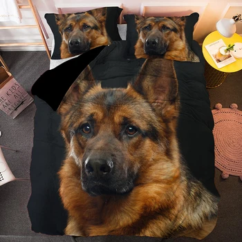 Euro Tamanho do Cão de Estimação Conjunto de roupa de Cama Pastor alemão Animal de Capa de Edredão 2/3pcs roupa de cama Fronha Colcha Cobertor Cobre