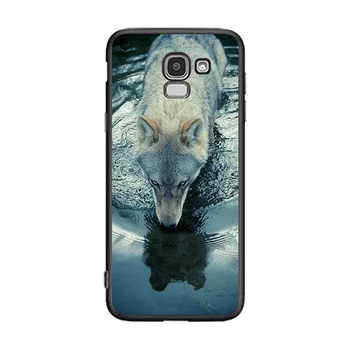 Husky Bulldog Lobo Para Samsung Galaxy J2 J3 J4 Núcleo J5 J6 J7 J8 Primeiro-Duo Plus 2018 2017 2016 Preto Caixa Do Telefone