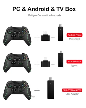 2.4 G sem Fio Controlador de Jogo Para Xbox Um Console Para PC Para o Android joypad smartphone Gamepad, Joystick Para Xbox um controle