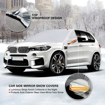 Pára-brisa do carro de Neve de Inverno o Sol Proteger a Cobertura de Lona Raspador de Gelo da Geada de Remoção de Poeira Caminhão Van para SUV Carros Acessórios do Exterior