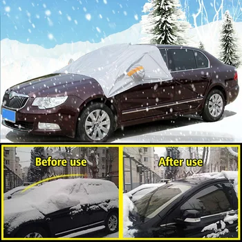 Pára-brisa do carro de Neve de Inverno o Sol Proteger a Cobertura de Lona Raspador de Gelo da Geada de Remoção de Poeira Caminhão Van para SUV Carros Acessórios do Exterior