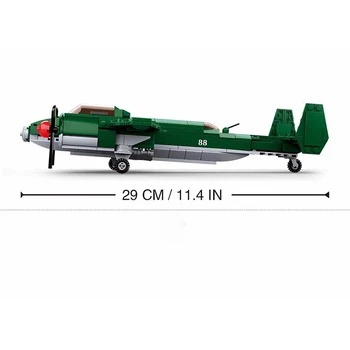 Mailackers WW2 Militar Adversidade Renascimento TU-2 Bombardeiro Médio de Blocos de Construção WW2 Fighter Jet Modelo de Tijolos de Brinquedos Para Crianças de Presente