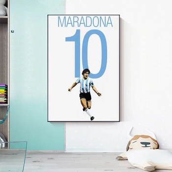 Astro do futebol Maradona, Personagem de Arte, Posters e Gravuras Pinturas em Tela, Parede, Imagens de Arte para Decoração de Sala de estar (Sem Moldura)