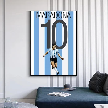 Astro do futebol Maradona, Personagem de Arte, Posters e Gravuras Pinturas em Tela, Parede, Imagens de Arte para Decoração de Sala de estar (Sem Moldura)