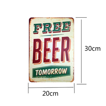 Pub Bar Decoração Art Adesivos de Parede Vintage Metal Cartaz de Cerveja de Graça Amanhã Cerveja Artesanal Cervejaria Premium Icecold Cerveja Aqui