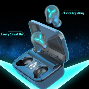 TWS compatível com Bluetooth 5.1 Fones de ouvido Caixa de Carregamento sem Fio de Fone de ouvido 9D Estéreo de Esportes Impermeável Fones de ouvido Fones de ouvido Com Microfone