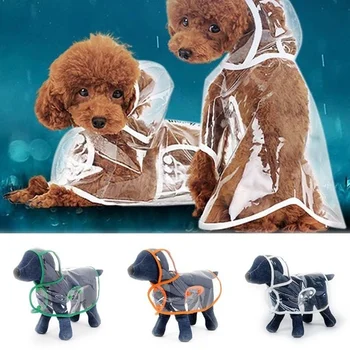 Acessórios Para Cães Cão De Estimação Cachorro Mascotas Transparente Rainwear Impermeável Chiens Animal De Estimação Com Capuz Jaqueta Impermeável Roupas Ropa Perro