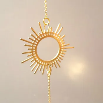 Pequeno detalhe simples do sol da lua e do sol esfera de 20 mm, de ouro e transparente, para travar para iluminar a sua casa, feng shui, suncatcher