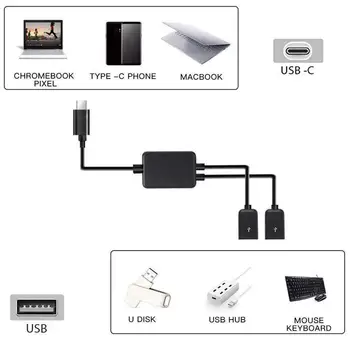 Micro USB para 2 OTG Porta Dupla de HUB Cabo Y Divisor Micro-USB, Teclado, Mouse Conversor de Android Para Tablet Adaptador de Telefone USB2. Z7K9