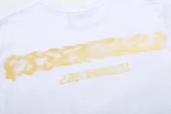Os homens Verão Casual de Alta Qualidade Algodão Manga Curta T-Shirt High Street Carta de Impressão de T-Shirt masculina O-Pescoço Casais