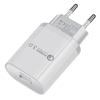 Qc3.0 Único Porta de Carregamento Rápido de Telefone Celular Carregador do curso do USB de Carregamento Inteligente de Plano de Carregamento Cabeça