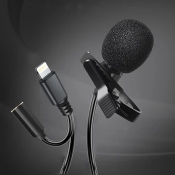 Mini Microfone para iPhone Portátil com Clipe de Lapela Microfone Para iPhone, iPad Xiaomi Smartphone Android Câmera DSLR PC Portáteis