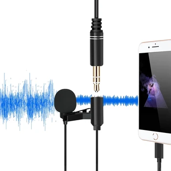 Mini Microfone para iPhone Portátil com Clipe de Lapela Microfone Para iPhone, iPad Xiaomi Smartphone Android Câmera DSLR PC Portáteis