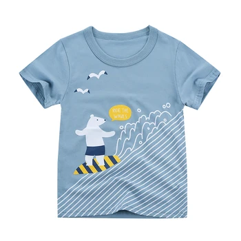 Crianças Menino T-Shirt De Criança De Algodão Puro Suor Camiseta Filhos Verão De Manga Curta T Roupas Brancas Desenhos Impressos Tops