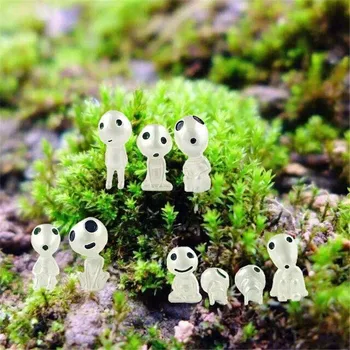 10PCS Mini Luminosa Elfos da Árvore em Miniatura Bonsai DIY Artesanato de Resina Terrário Estatueta de Fadas Ornamento de Jardim Decoração de Boneca