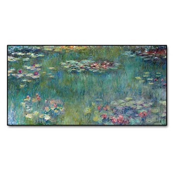 Claude Monet Arte da Lona da Pintura Waterlilies Nympheas Lírio de Água Arte de Parede de Pôsteres e Impressões de Fotos de Decoração de Sala de estar