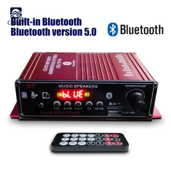 12V 400W 2.0 Canais de som hi-fi Amplificador de Áudio Bluetooth Casa Fidelidade Amplificador Para Microfone SD USB FM Amplificador de Casa