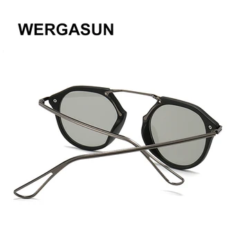 WERGASUN Novo Clássico Óculos Redondos Mulheres/Homens de Pequena Vintage Retro Óculos de Sol Feminino Senhoras de Condução Óculos, Oculos De Sol