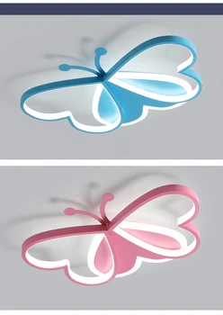 Borboleta de teto do DIODO emissor de luz para meninos e meninas, moderna luminária de teto com criativo desenho de borboleta