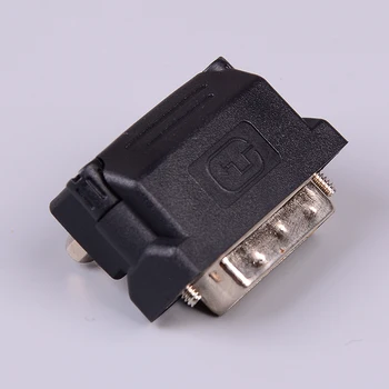 1pc Preto Adaptador DVI para VGA, DVI-I 24+5 Pinos Macho Para VGA de 15 Pinos Fêmea de 90 Graus Conversor Adaptador