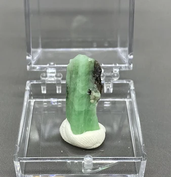 Natural, o verde esmeralda mineral gem-grau de cristal amostras de pedras e cristais de quartzo os cristais de tamanho da caixa de 3,4 cm