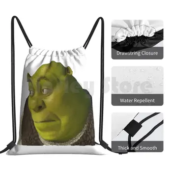 O Rei De Todos Os Reis Mochila Saco De Drawstring Equitação Ginásio De Escalada Saco De Shrek Memes Incrível Bonito Shrek Rosto Úmido Engraçado Burro