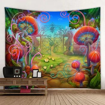 Psicodélico do Cogumelo Impressão 3D Tapeçaria Hippie Fantasia Colorida da Arte da Tapeçaria Mandala Boêmio Família Dormitório Decoração de Parede