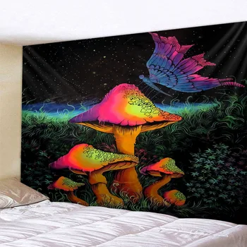 Psicodélico do Cogumelo Impressão 3D Tapeçaria Hippie Fantasia Colorida da Arte da Tapeçaria Mandala Boêmio Família Dormitório Decoração de Parede